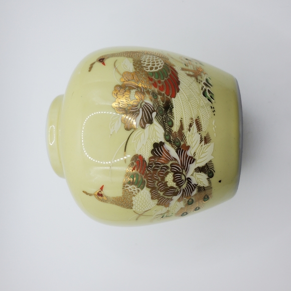 Vintage Peacock Design Ginger Jar Vase Urn No Lid 4 Inches Tall Made In Taiwan - Picture 7 of 7
